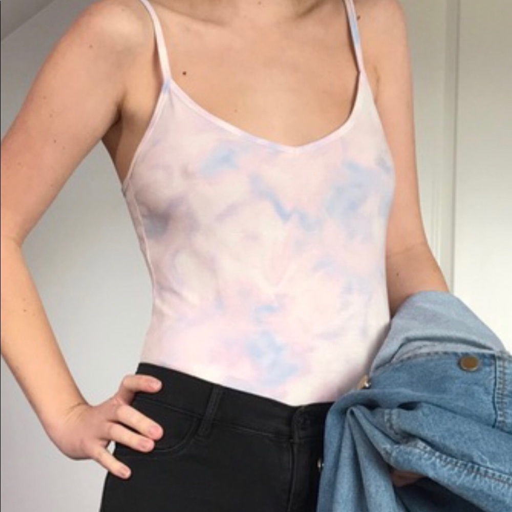 Pacsun white, pink, and purple body suit